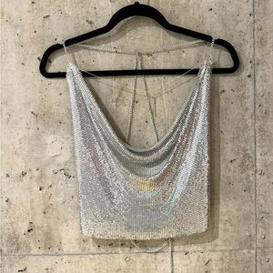 Silver Y2K going out top 🪩